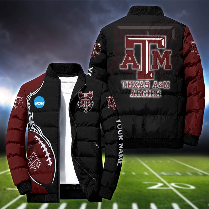 Texas A&M Aggies Personalized Outdoor Coat Puffer Jacket ETHY-52634