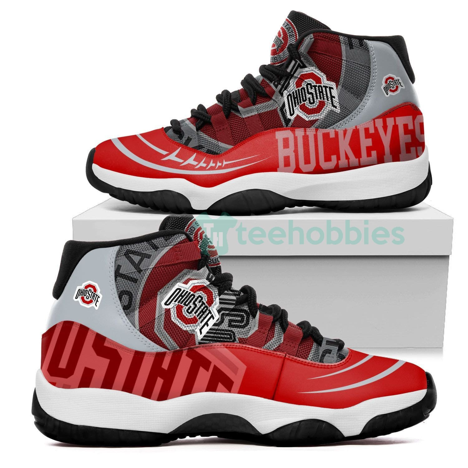 Jd11 Ohio State Buckeyes New JD11 Shoes Sport Sneakers Fans - Snakeislandz