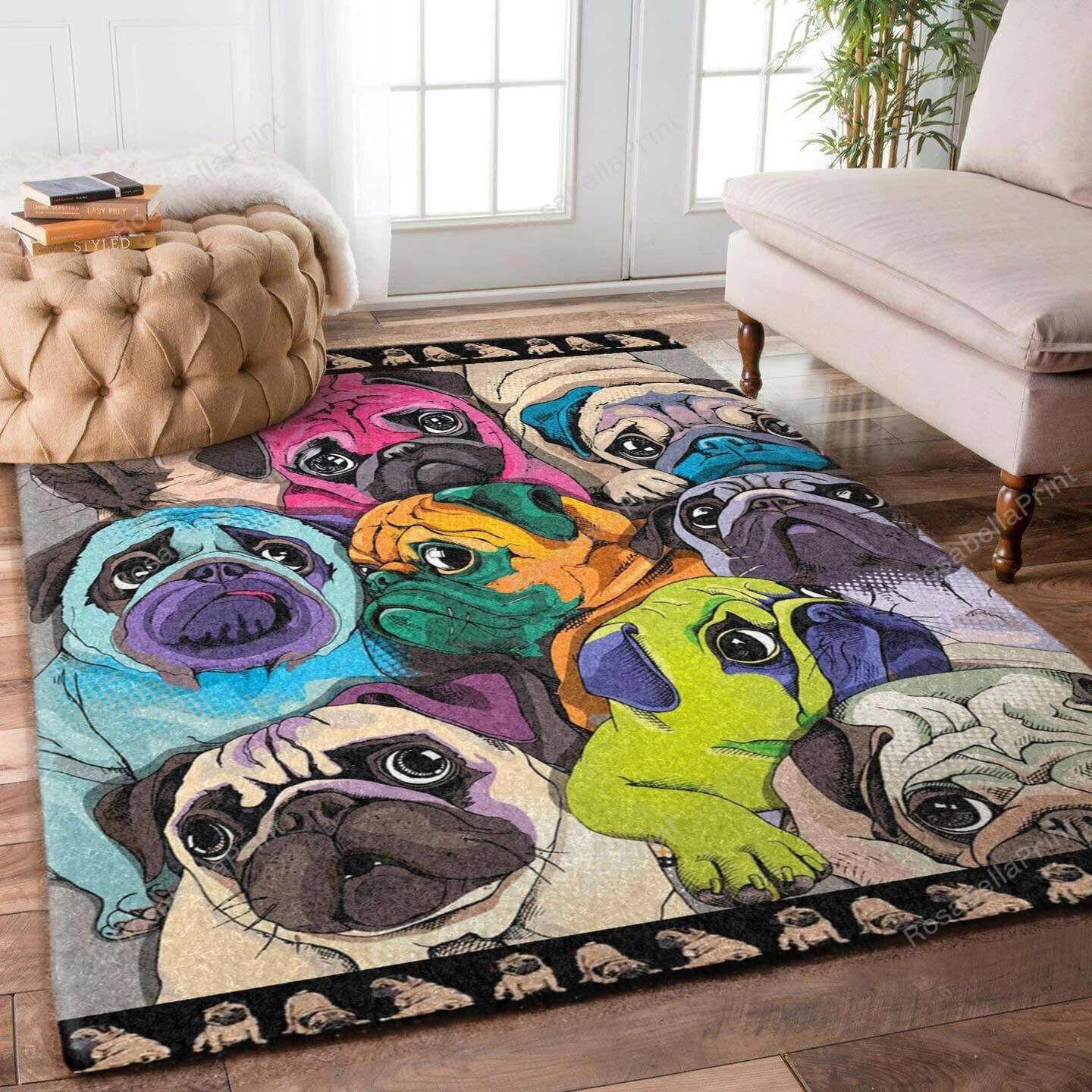 Pug Area Rug Pug Roller Chair Rug Beautiful Fluffy Grey Rugs For ...