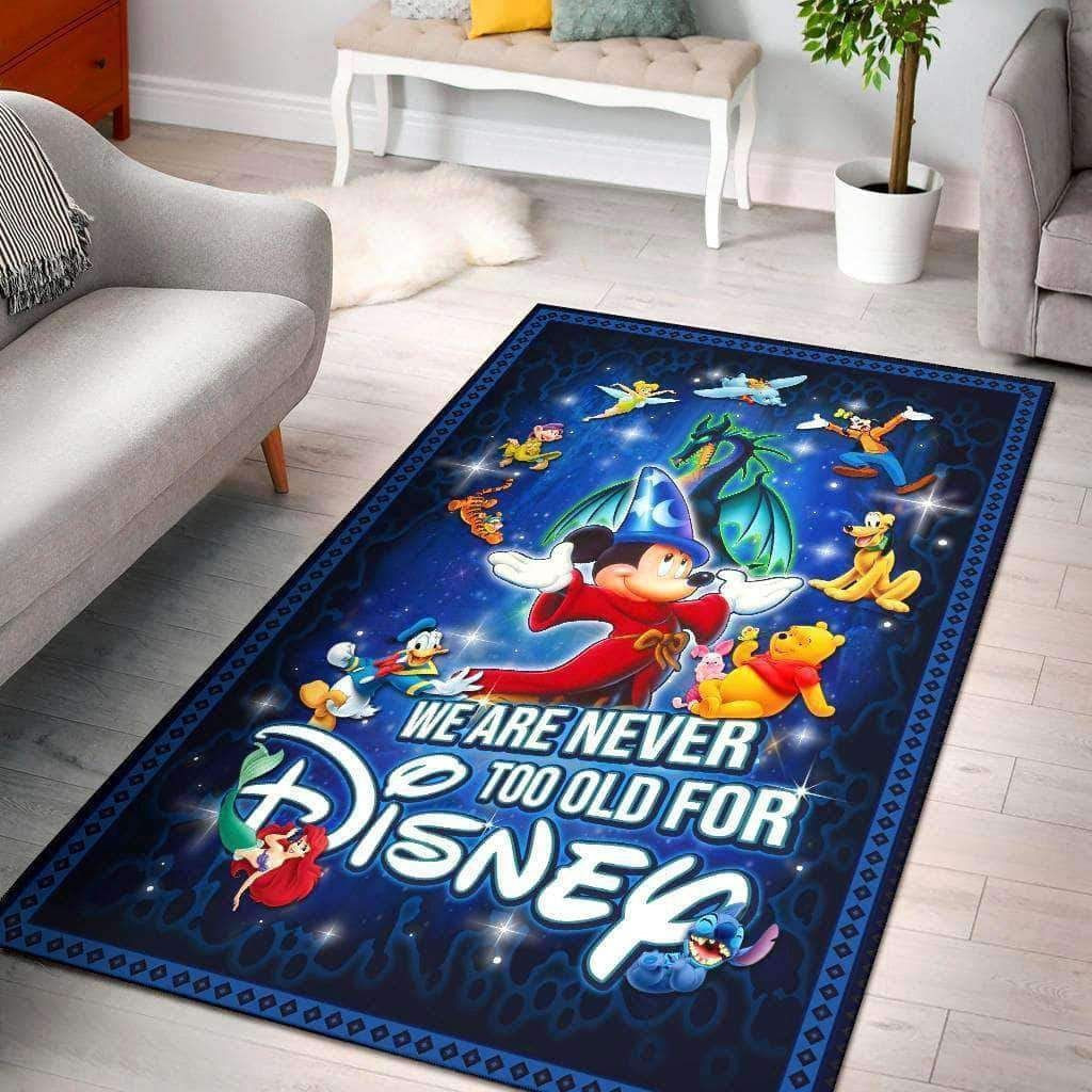 Wdw Decor Rugs WE ARE NEVER TOO OLD FOR DISNEY Area Area Rug Rug Living Room Rug Home ...