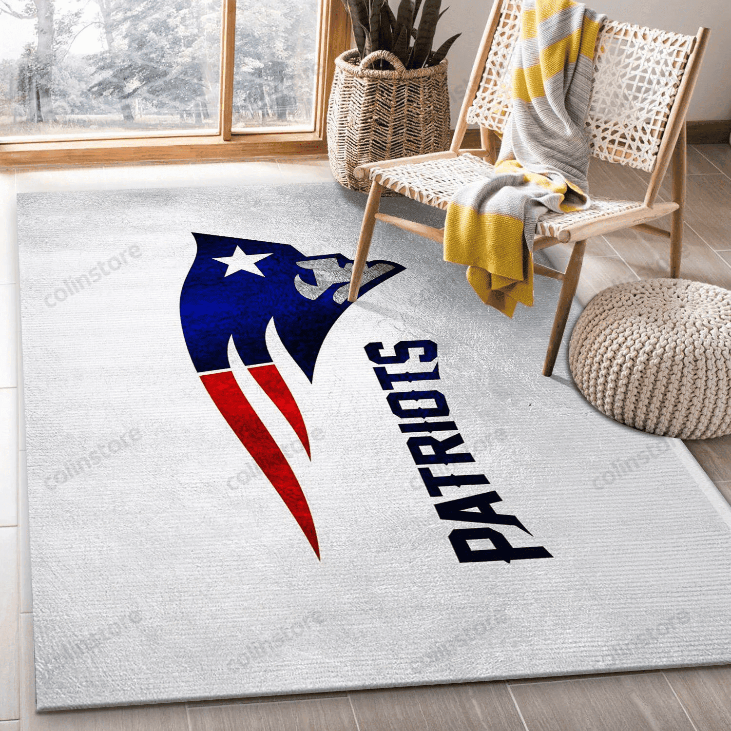 Prepppy Patriots Rug New England Patriots Team Logo Area Rug Living room and bedroom Rug US ...