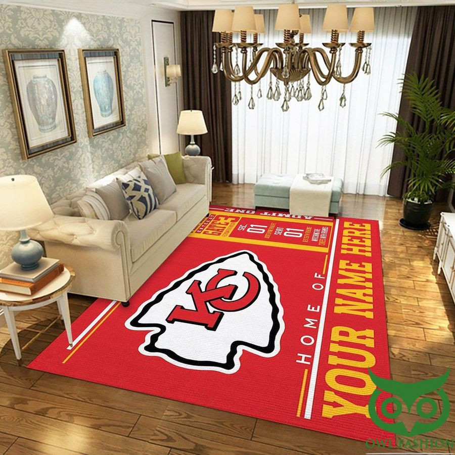 Customized Kansas City Chiefs Team Logo Wincraft Red Yellow Carpet Rug ...