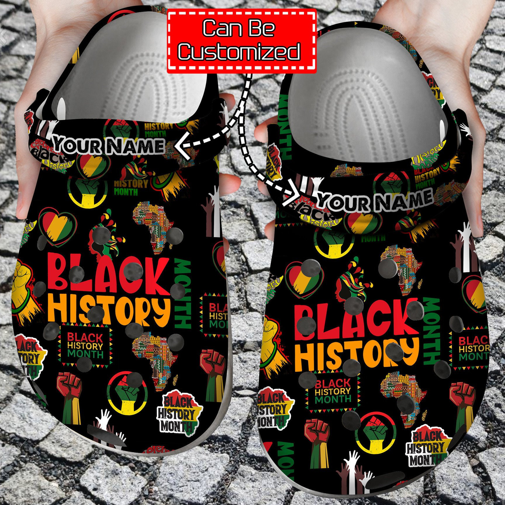 Personalized Black History Month African American Classic Clogs Shoes ...