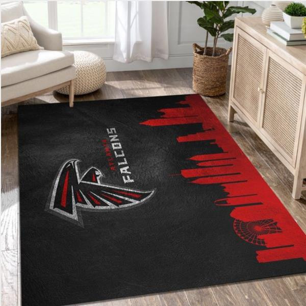 Atlanta Falcons Skyline Nfl Team Logos Area Rug Living Room Rug Home Us ...