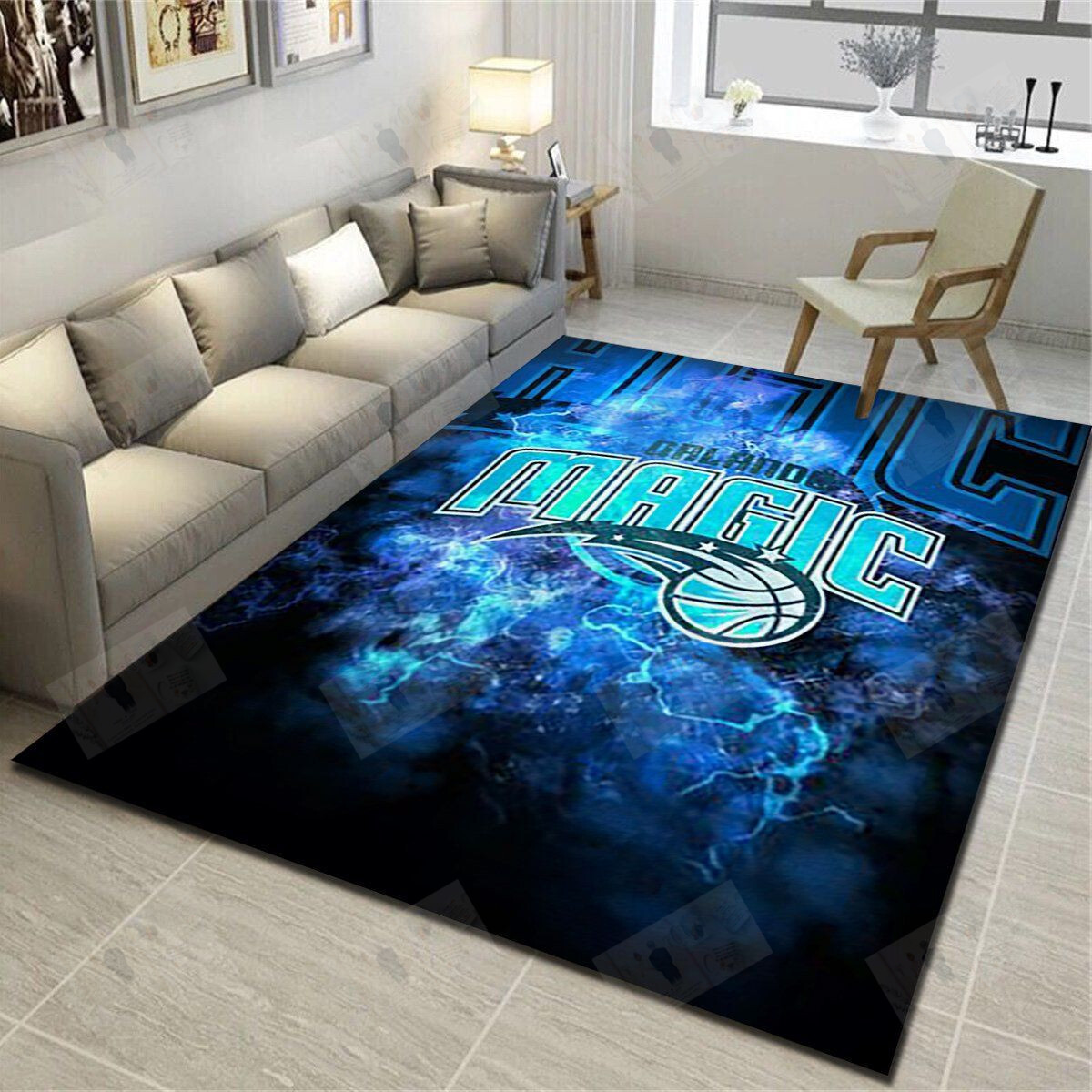 Orlando Magic Rugs Orlando Magic Logo Area Rug - Basketball Team Living Room Carpet, Fan ...
