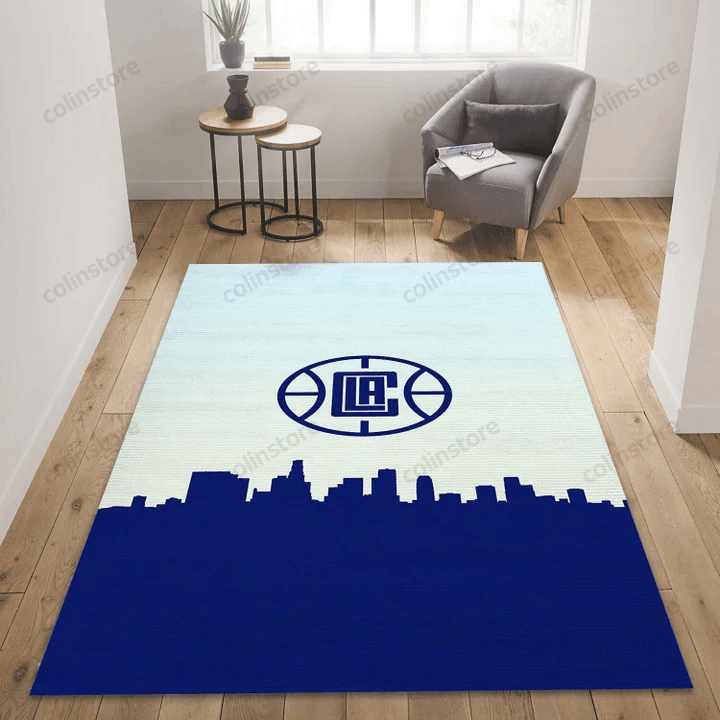 Nba Area Rugs La Clippers Skyline Nba Area Rug Home Decor - Custom Size And Printing ...