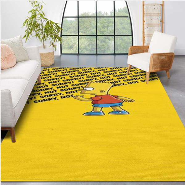 The Bart Simpson Not Sorry Area Rug For Christmas Living Room Rug US ...