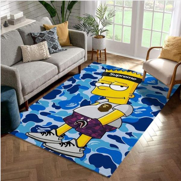 Simpson Bape Supreme Area Rug - Living Room Carpet Christmas Gift Floor ...