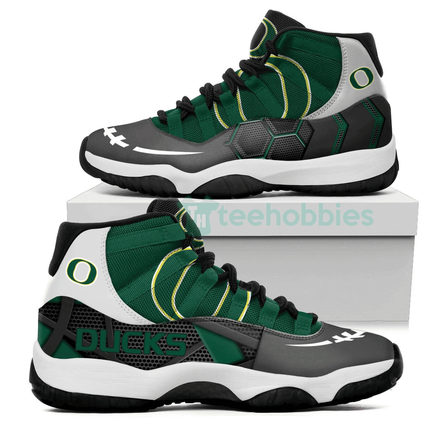 Jd11 Oregon Ducks New Air Jordan 11 Shoes Sport Sneakers For Fans - Snakeislandz