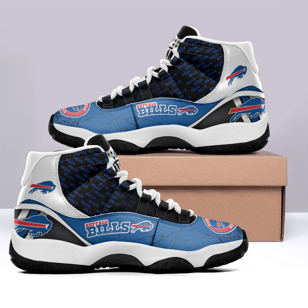 Jd11 Buffalo Bills Letters NFL Logo Air Jordan 11 Sneakers Shoes - Snakeislandz