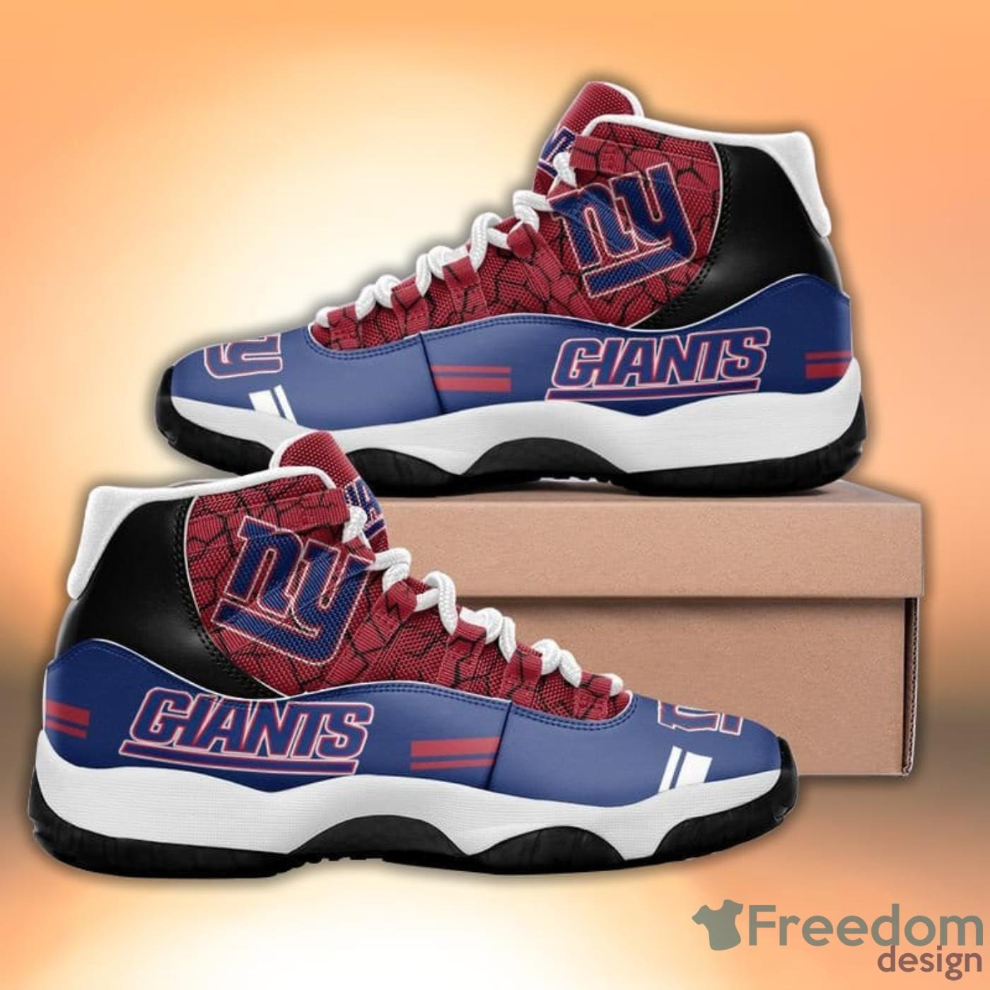 Jd11 New York Giants Crack Pattern Air Jordan 11 Shoes Sneakers - Snakeislandz