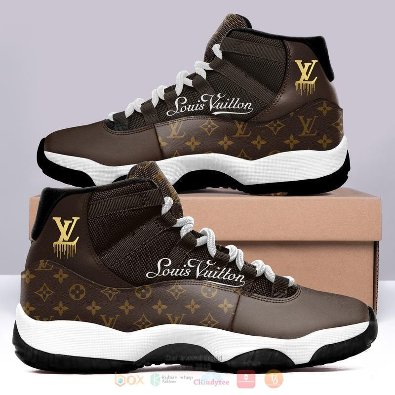 Jd11 Louis Vuitton Brown AJ 11 Sneaker Shoes - Xtrendingprint - Snakeislandz