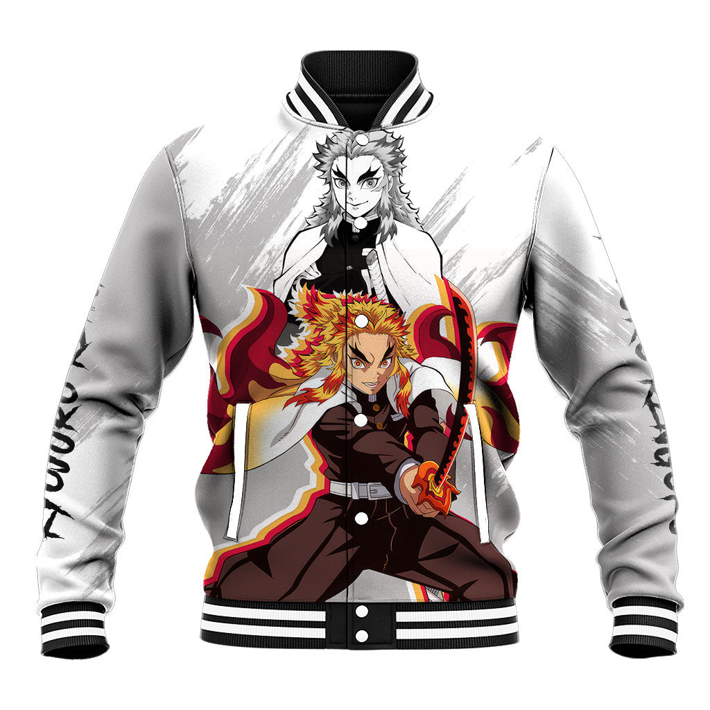 Kyojuro Rengoku Baseball Jacket Ts04 - Hearthtops Store - Snakeislandz