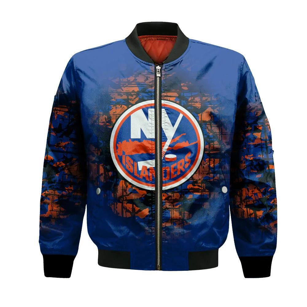 New York Islanders Bomber Jacket 3D Printed Camouflage Vintage ...