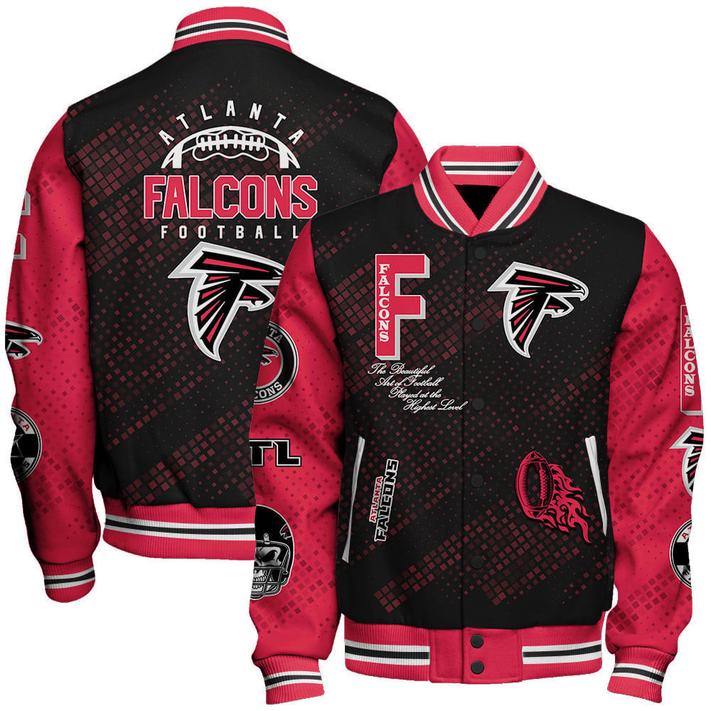 Falcons Knit Pattern Atlanta Falcons National Football League Pattern Varsity Jacket V13 ...
