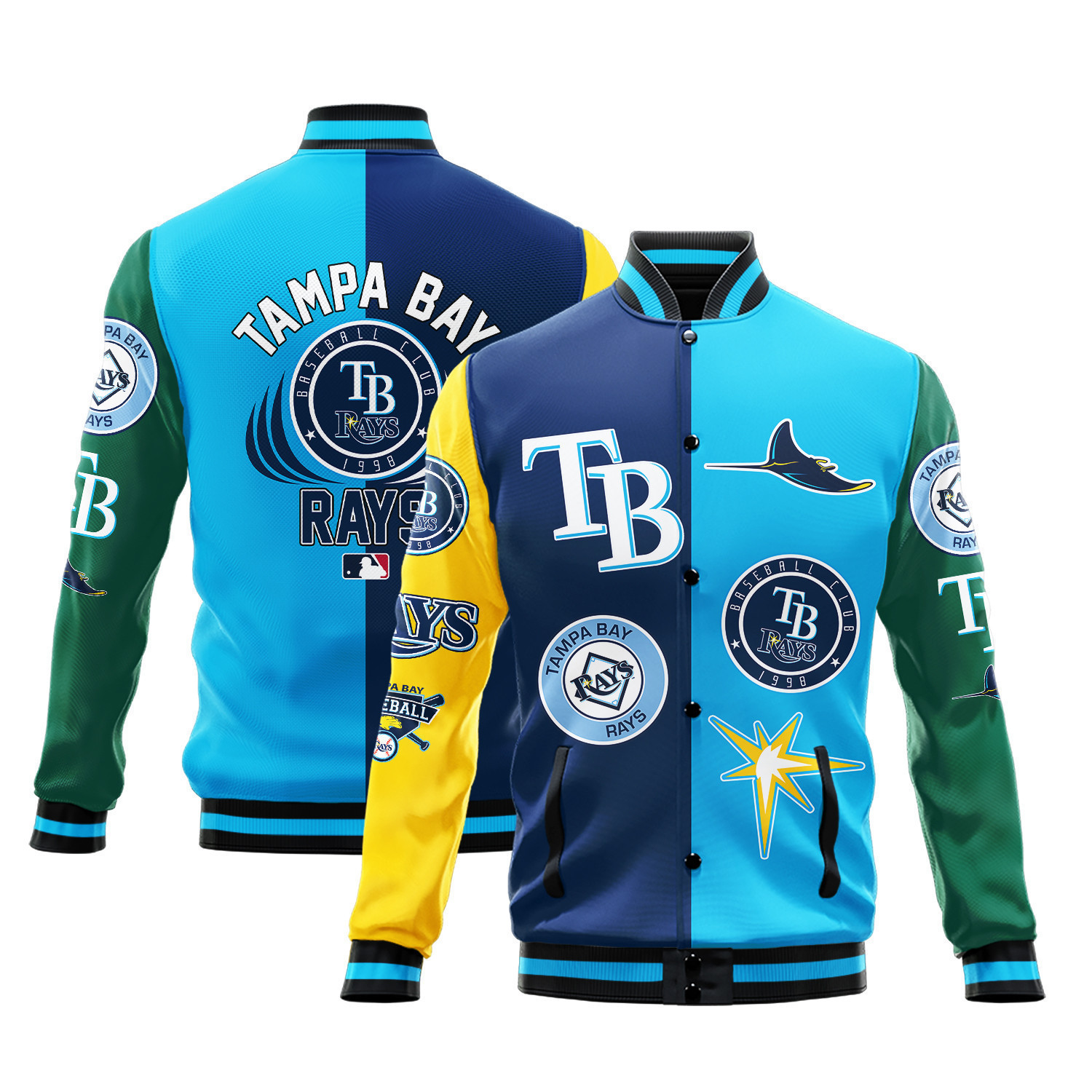 Tampa Rays Jacket Tampa Bay Rays Major League Baseball Varsity Jacket Stm V3 - Hearthtops ...