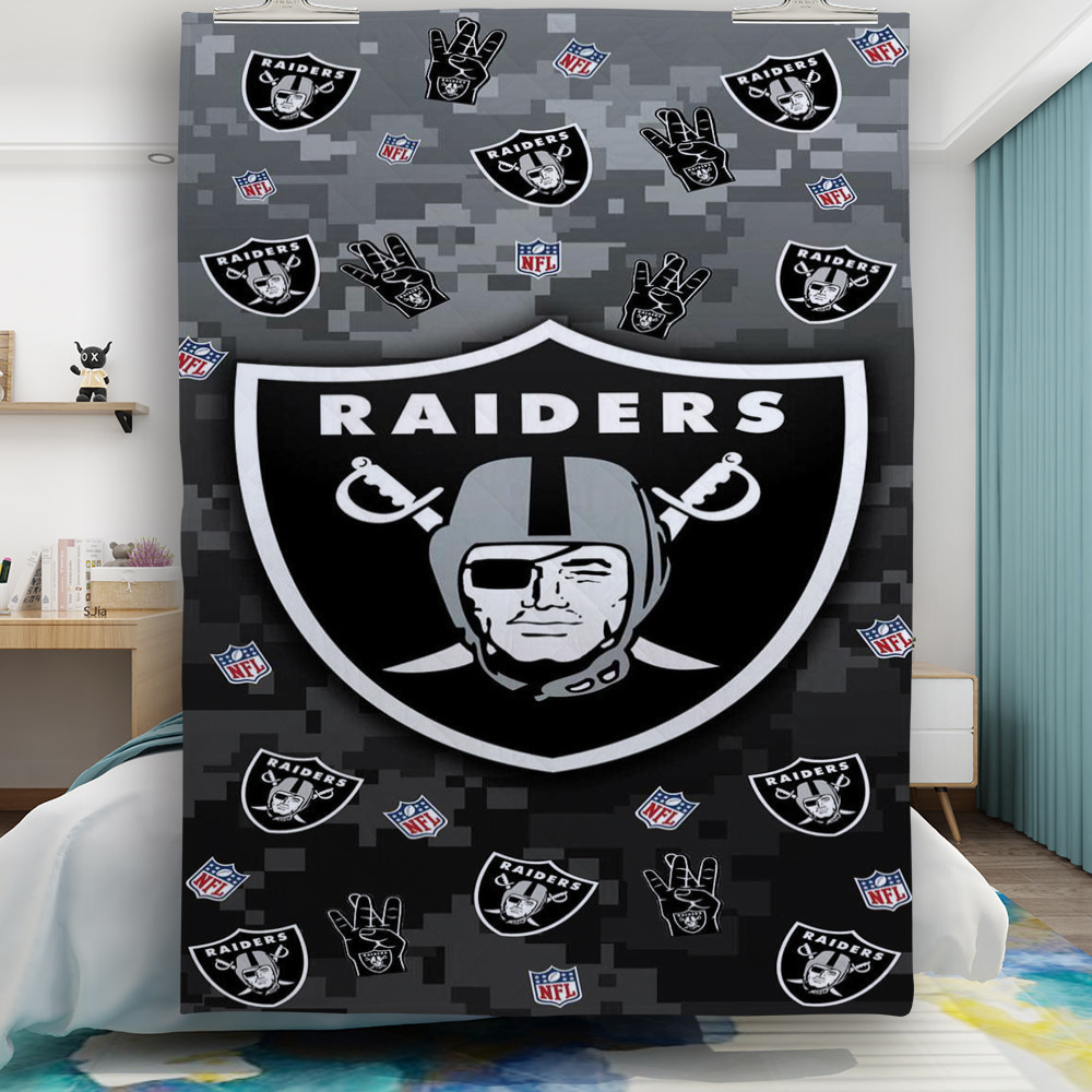 Raiders Pattern Graph Las Vegas Raiders Logo Pattern Metal Gift For Fan 3D Full Printing ...