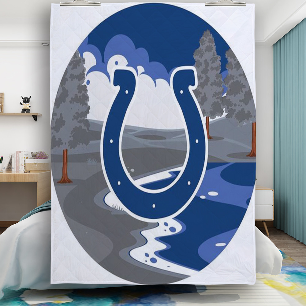Quilt Pattern Colt Indianapolis Colts Horseshoe Sky Lake Gift For Fan 3D Full Printing ...