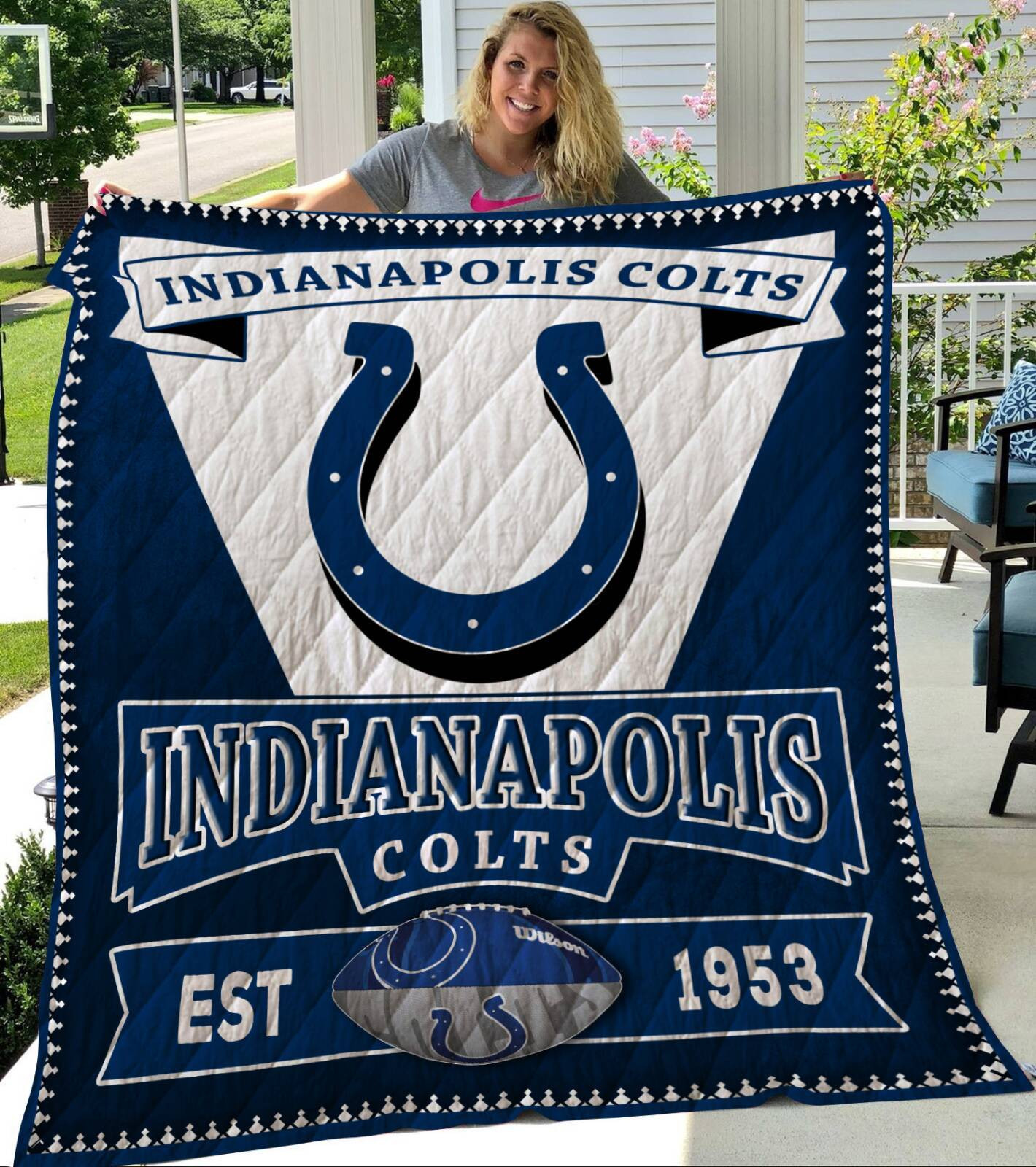 Quilt Pattern Colt Indianapolis Colts Customized 3D Full Printing Quilt - Snakeislandz