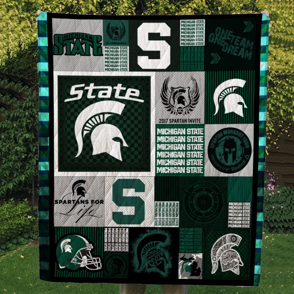 Michigan State Quilt Pattern Michigan State Spartans 3D Full Printing Quilt - Snakeislandz