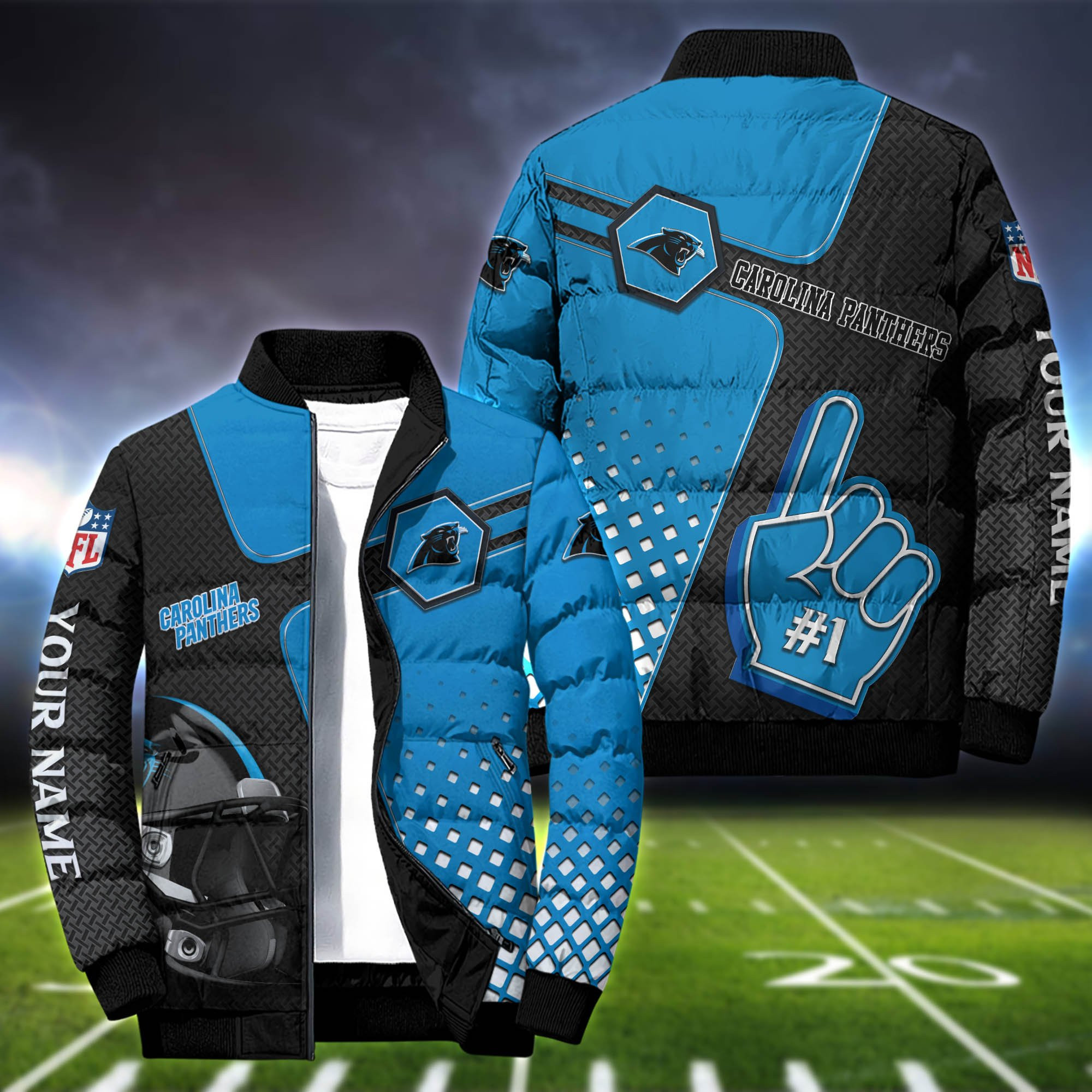 52667 Carolina Panthers Personalized Outdoot Coat Puffer Jacket ETHY-52667 ...