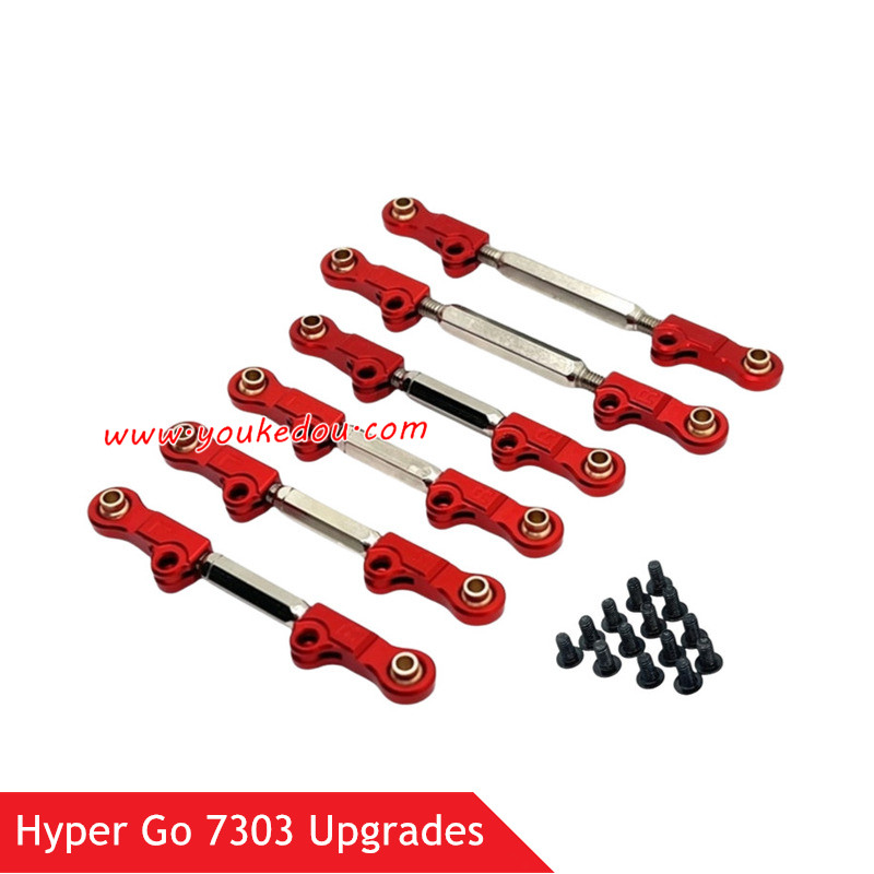 MJX Hyper Go 7303 Upgrade Parts Metal Adjustable Tie Rods Red