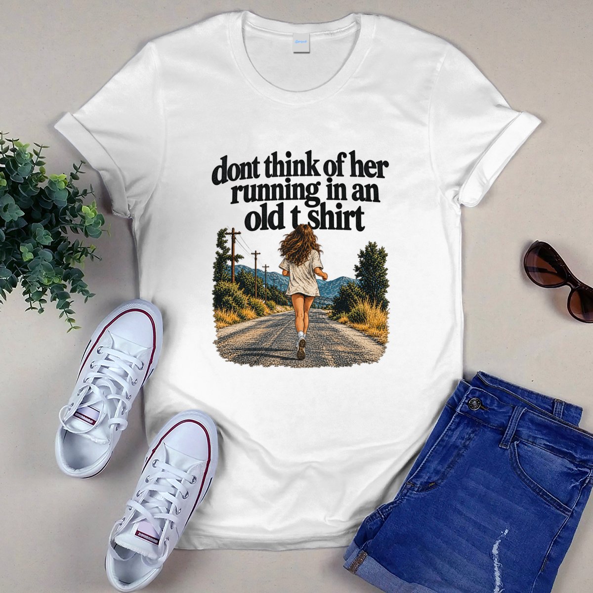 Don’t Think of Her Running in an Old T-Shirt Tee