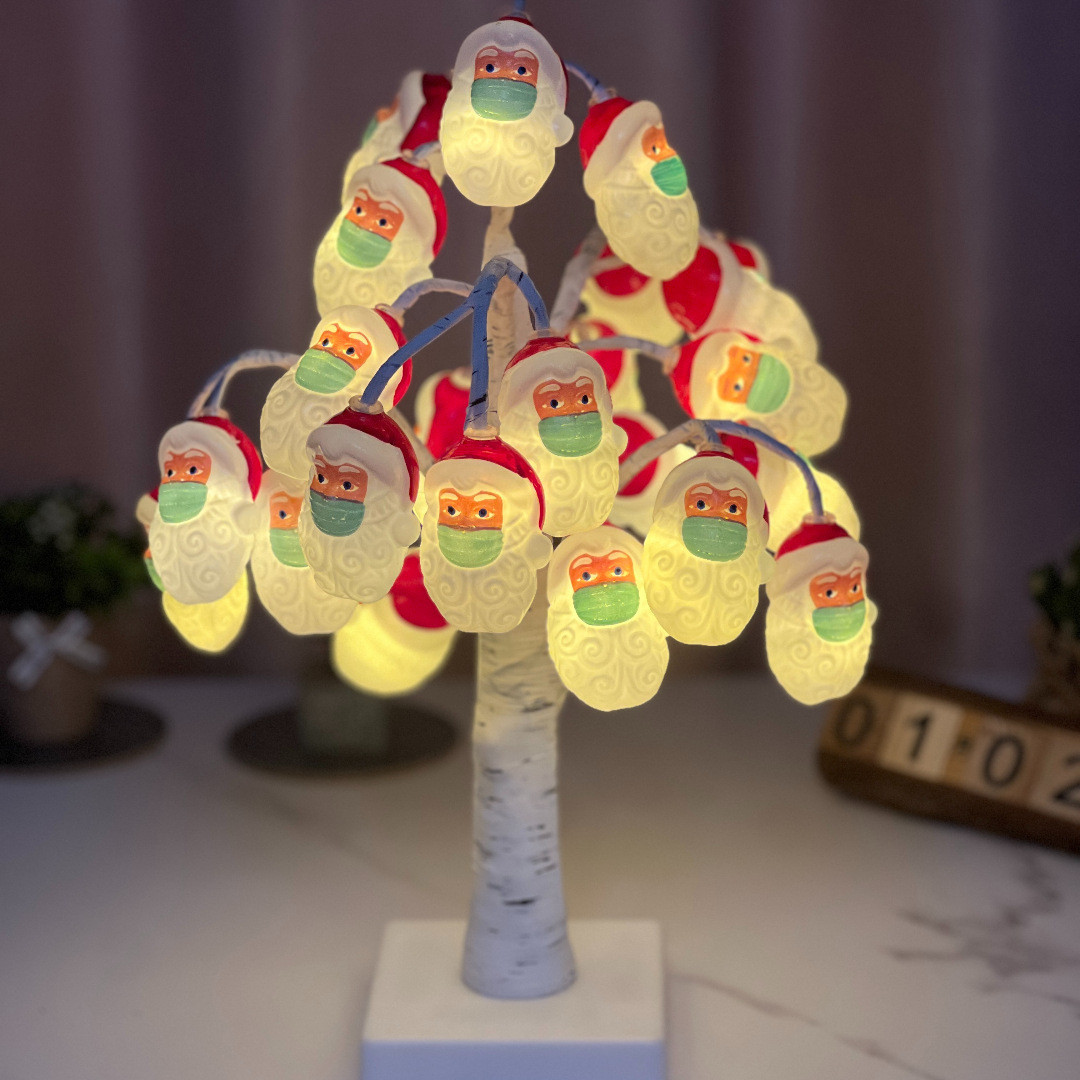 Birch wood LED tree wall decoration for holidays