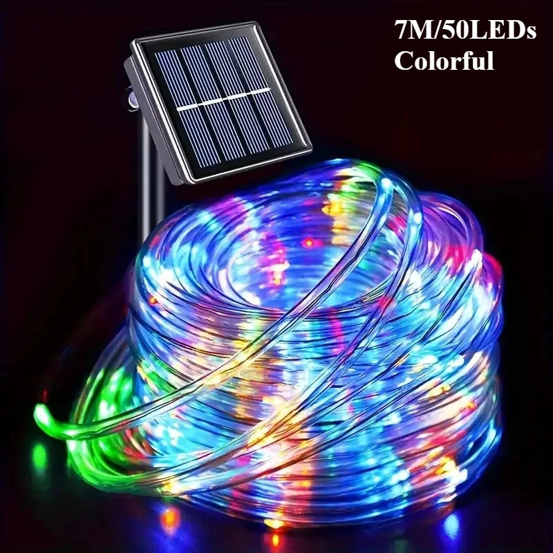 Solar Christmas Garland Fairy Lights for Yard and Patio