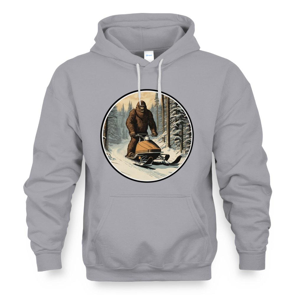 Sasquatch Riding Zebra Fun Bigfoot Sasquatch Riding Snowmobile Snow - TeeRoam