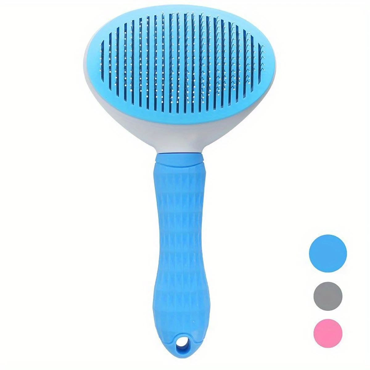 Self-cleaning slicker brush for dogs and cats