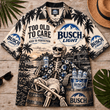 Busch Light Too Old To Care Skeleton Vintage Hawaiian Shirt
