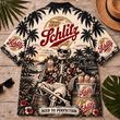 Schlitz Too Old To Care Skeleton Vintage Hawaiian Shirt