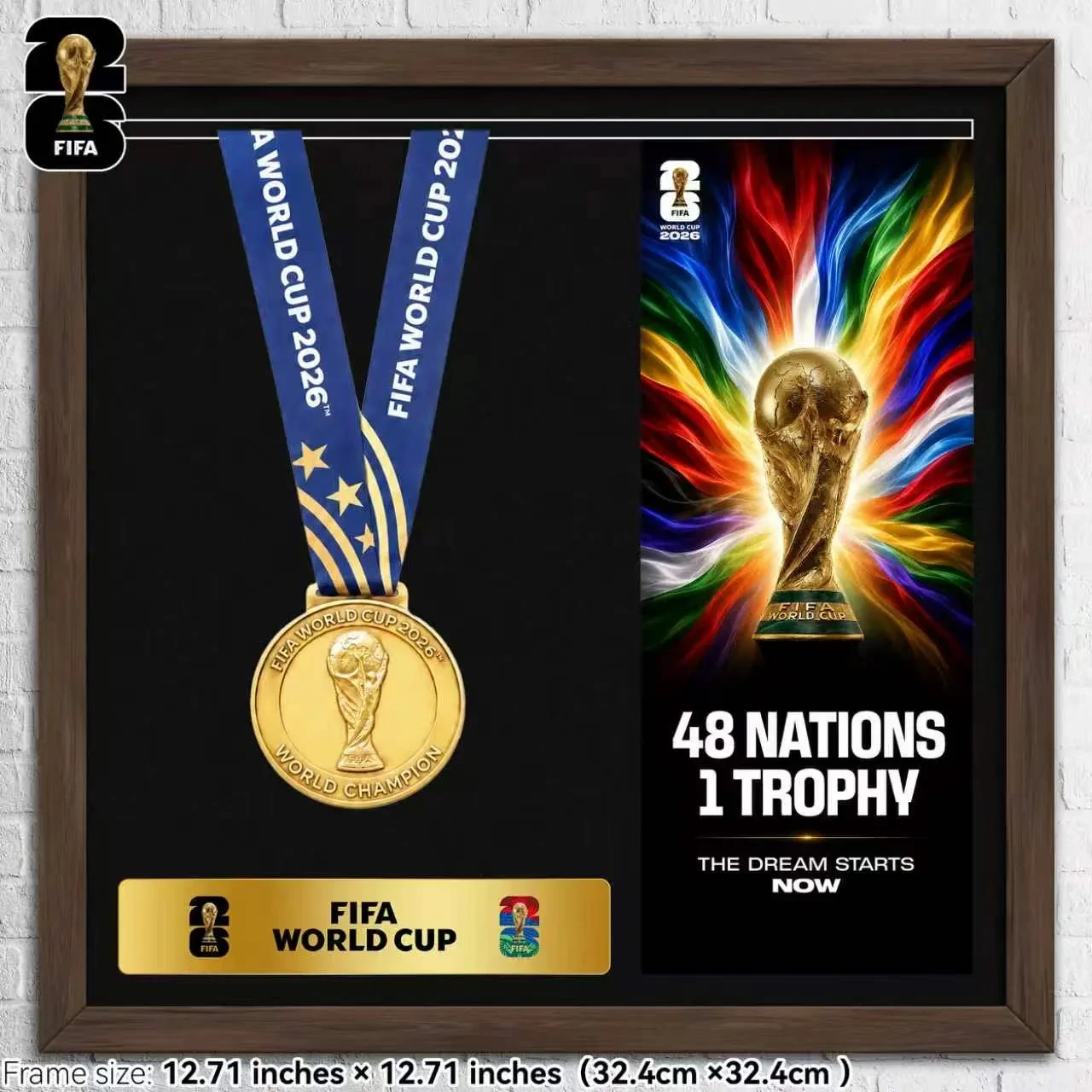 2026 FIFA World Cup Gold Medal Double Sided Commemorative Medal Frame