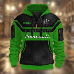 Maserati DMHT1761 3D Half-zip Hoodie Multicolor