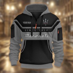 Maserati DMHT1761 3D Half-zip Hoodie Multicolor