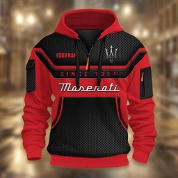 Maserati DMHT1761 3D Half-zip Hoodie Multicolor
