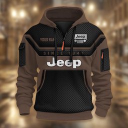 Jeep DMHT1754 3D Half-zip Hoodie Multicolor
