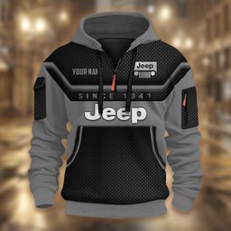 Jeep DMHT1754 3D Half-zip Hoodie Multicolor