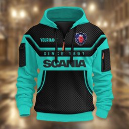 Scania DMHT1780 3D Half-zip Hoodie Multicolor