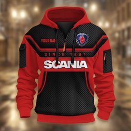 Scania DMHT1780 3D Half-zip Hoodie Multicolor