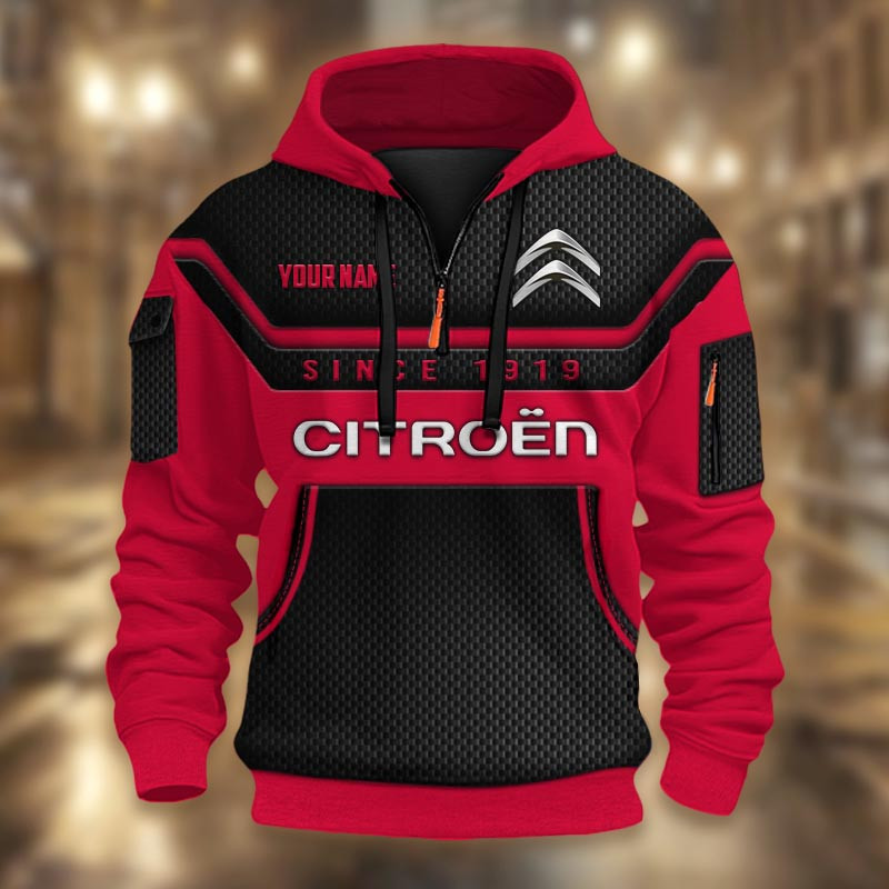 Citroen DMHT1734 3D Half-zip Hoodie Multicolor