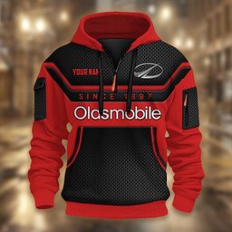 Oldsmobile DMHT1769 3D Half-zip Hoodie Multicolor