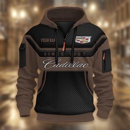 Cadillac DMHT1729 3D Half-zip Hoodie Multicolor
