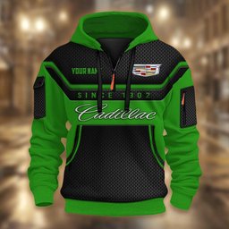 Cadillac DMHT1729 3D Half-zip Hoodie Multicolor