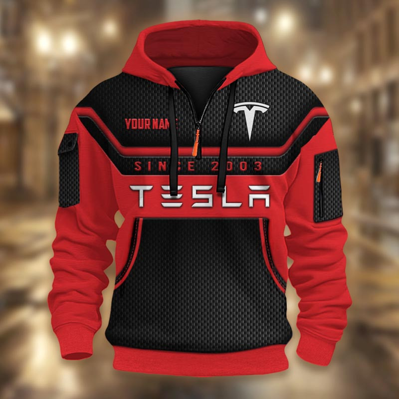 Tesla DMHT1789 3D Half-zip Hoodie Multicolor