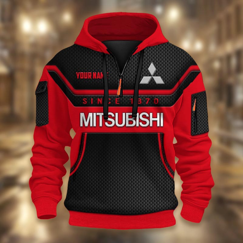 Mitsubishi DMHT1766 3D Half-zip Hoodie Multicolor