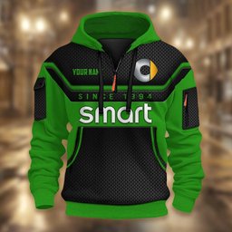 Smart DMHT1784 3D Half-zip Hoodie Multicolor