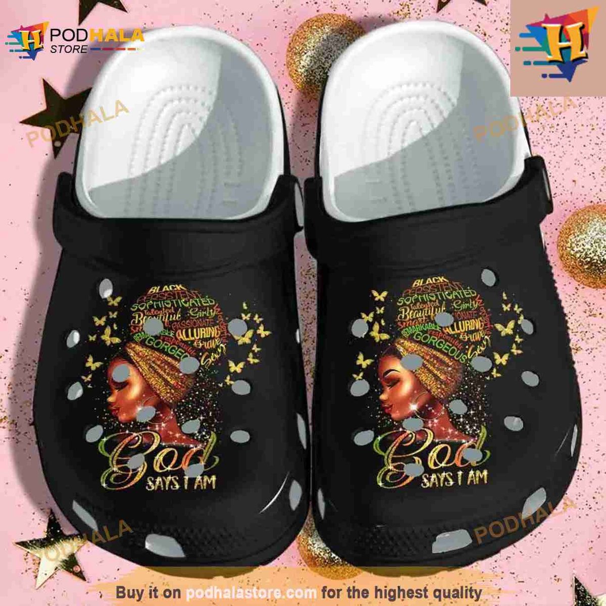 Black Girl Africa Culture Clogs God Says I Am Black Queen Clog Shoes ...