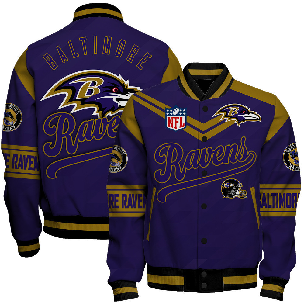 Baltimore Ravens American Football League Pattern Varsity Jacket SH ...